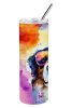 Bernese Mountain Dog Hippie Dawg Stainless Steel Skinny Tumbler Vacuum Double Walled Reusable Insulated Tumbler Travel Cup for Coffee Cocktails Gift w