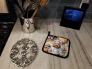 Labradoodle The Chef Pair of Pot Holders Kitchen Heat Resistant Pot Holders Sets Oven Hot Pads for Cooking Baking BBQ, 7 1/2 x 7 1/2