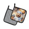 Labradoodle The Chef Pair of Pot Holders Kitchen Heat Resistant Pot Holders Sets Oven Hot Pads for Cooking Baking BBQ, 7 1/2 x 7 1/2