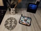 French Bulldog The Chef Pair of Pot Holders Kitchen Heat Resistant Pot Holders Sets Oven Hot Pads for Cooking Baking BBQ, 7 1/2 x 7 1/2