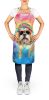 Shih Tzu Hippie Dawg Apron Cooking Kitchen Server Baking Crafts Gardening for Adult Women Men, Unisex, Large, Multicolor