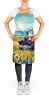 Kansas Sunflowers in Watercolor Apron Cooking Kitchen Server Baking Crafts Gardening for Adult Women Men, Unisex, Large, Multicolor